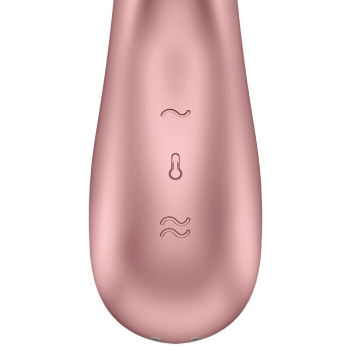 stimulating both the G-spot and clitoris.	The app-controlled device is also fun to use because of its realistic warming feature.	Compatible with the free Satisfyer App - Available on iOS and Android	The sensual warming function combined with vibrations provide an intense stimulation experience	2 powerful motors transmit intense vibration rhythms throughout the entire toy 15-year guarantee	Can also be used without the app Sensual stimulation through vibration and heat	Preset programmes can be edited 2 high-powered motors	App offers an unending range of programmes	Clitoris and G-spot stimulation	Whisper mode	Body-friendly silicone	Rechargeable Li-ion battery	Waterproof (IPX7)	Magnetic USB charging cable included	Easy to cleanWhat can the Satisfyer Hot Lover do?The Satisfyer Hot Lover is a rabbit vibrator with that extracertain something! While the shaft with its ergonomically curved tip seduces your G-spot