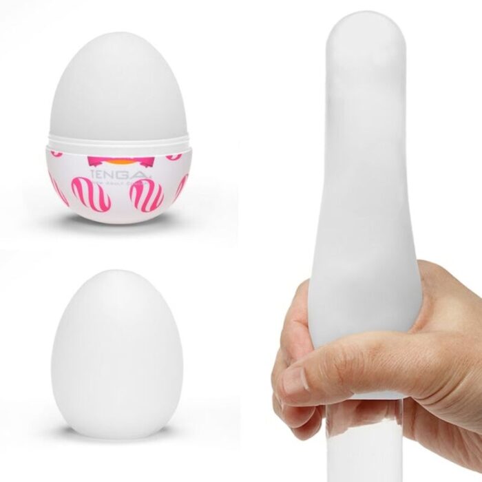 squeezing and pulling to your heart's content for sensations beyond your wildest dreams! Various small and large projections arranged inside stimulate the whole area.We recommend using Tenga Egg Lotion as it has been specifically designed to enhance the feeling of pleasure with our products.	Super stretch material to fit various sizes	Single-use	Sample Lubricant Included.	More Info Size: (D × W × H mm): 49 × 49 × 61	Insertion Length Approx. (mm): Stretches to Approx. 190	Insertion Width Approx. (mm): Stretches to Approx. 55	Weight (g): 53	Materials: Casing: PP Sleeve: Thermoplastic Elastomer (TPE)