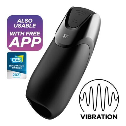 Experience vibration like never before! Welcome to the wonderful and wild world of vibrating masturbators!Product information "Men Vibration+" 	Sensual glans stimulation	Compatible with the free Satisfyer app – available for iOS and Android	15-year guarantee	Can also be used without the app	Endless variety of programs with the app	Body-friendly silicone	Waterproof (IPX7)	Whisper mode	Lithium-ion battery	USB magnetic charging cable included	Easy to cleanWhat else can the Satisfyer Men Vibration+ offer you?With a firm shape