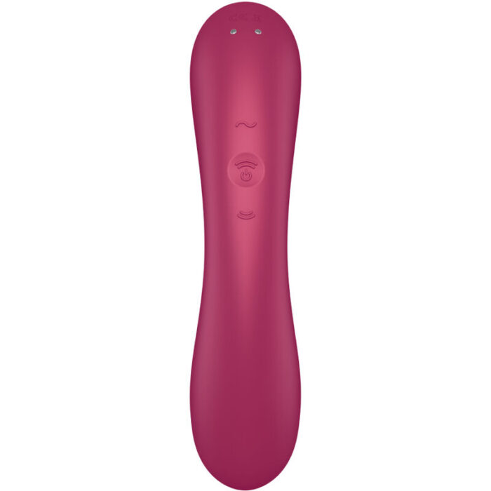 with 11 pressure wave intensities and 12 vibration programs that can be controlled independently.The Curvy Trinity 1 is made of body safe silicone