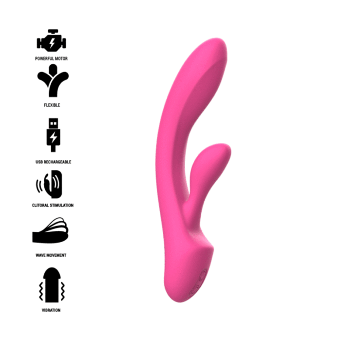 Our Intense Luigi vibrator stimulates the clitoris and the G-spot at the same time through the vibrations of two powerful motors. The vibrator combines practical handling thanks to the ergonomic silicone handle with full stimulation of the pleasure points.Intense Luigi is a double stimulation sex toy