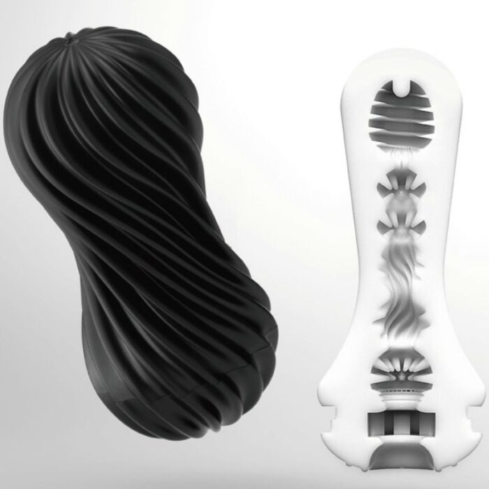 the Flex winds and unwinds for stimulating movement. We recommend a water based lubricant with this stroker for maximum pleasure.The Flex is a flexible masturbator with a fantastic texture - it’s also available in white and is easy to clean and maintain.	Strong spiraling ribs stimulate with dynamic suction 	Total length : 17 cm 