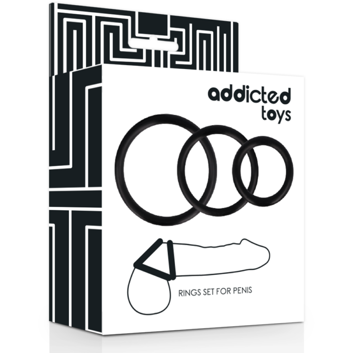 Peeniserõngas ADDICTED TOYS komplekt (must) - Lovex Erootikapood