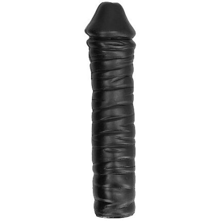 is a true stimulus for vaginal and anal use.Water and silicone based lubricants can be used here. It is important to clean the dildo thoroughly after use. Each toy is tightly wrapped in a transparent plastic protective case.	• Material: PVC	• Measures: 38 x 9 cmDiscover the entire range of ALLBLACK products