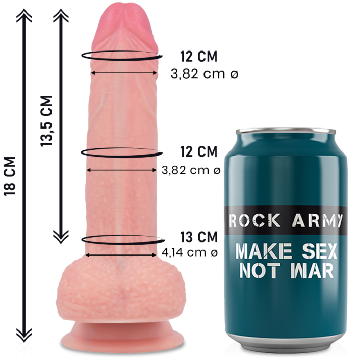 The Liquid silicone Mustang is a pleasant and realistic silicone dildo from the Rock Army collection