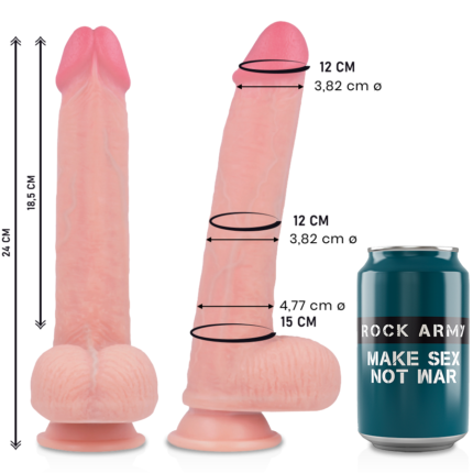 Liquid silicone Kingcobra is a pleasant and realistic silicone dildo from the Rock Army collection