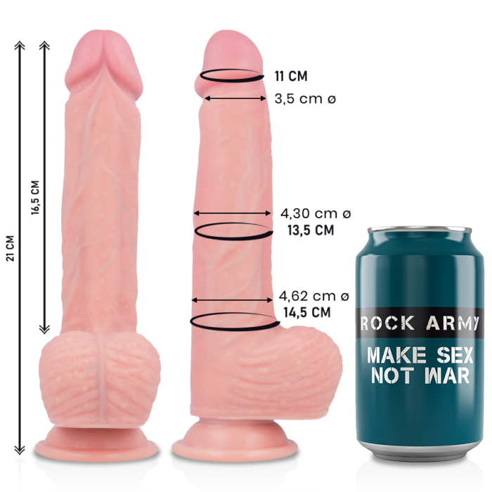 The Liquid silicone Spitfire is a pleasurable and realistic silicone dildo from the Rock Army collection