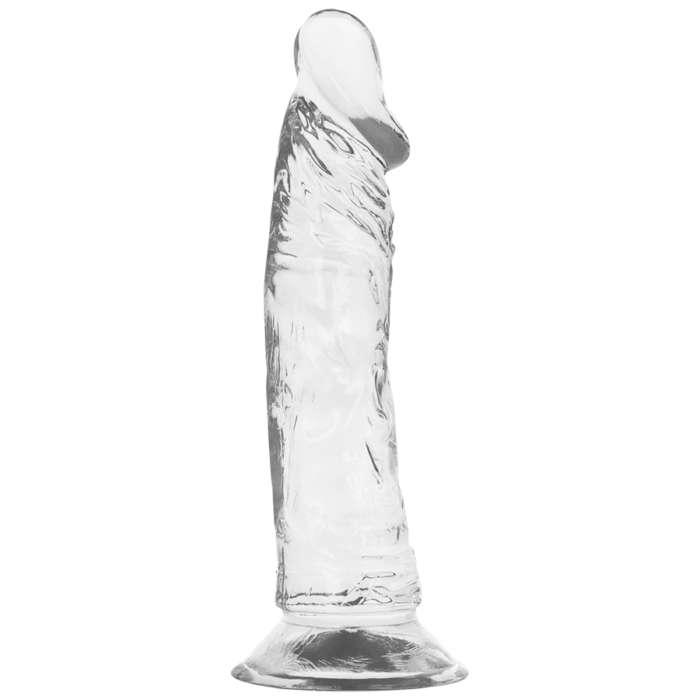 X Ray Clear will engage your senses visually and physically.The powerful ventilation base attaches to almost any flat surface and makes each dildo harness sea compatible.	See product images to know the actual size	Total length; 19 cm x 4 cm in diameter.	Completely submersible.	Hypoallergenic jelly material tested	Phalatos free.	Easy maintenance.MATERIAL AND CAREXray Jelly Material is non-porous