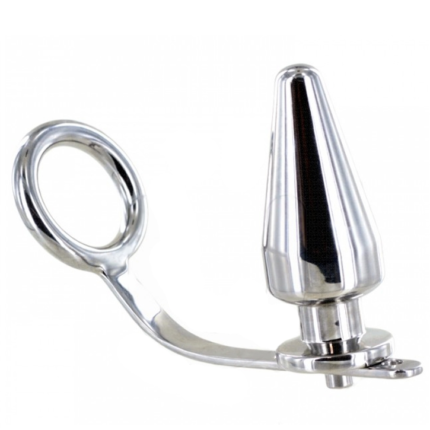 This cockring is for BDSM but can be used for everybody that wishes an extra pleasure.	Ergonomic and designed for extra pleasure	Hypoallergenic	Stainless steelMeasures: 	Inner Cockring diam : 5 cm	Outer: cockring diameter: 6.4 cm	Max. Plug diameter: 50 mm	Weight: 125 grNow