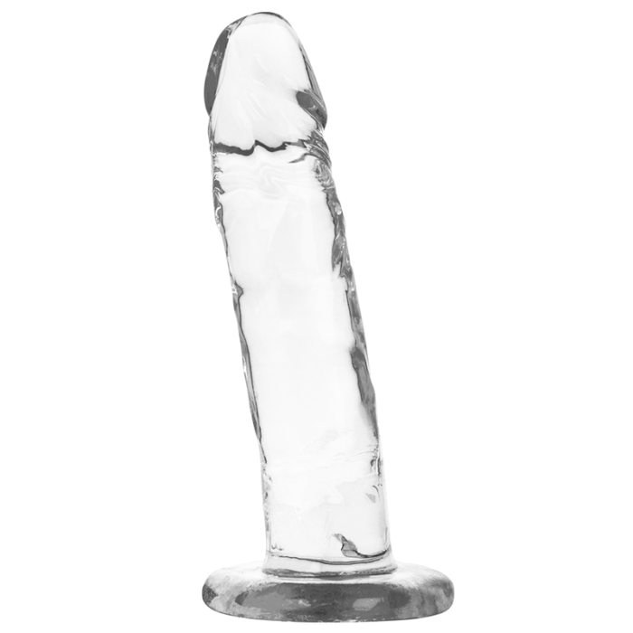 X Ray Clear will engage your senses visually and physically.The powerful ventilation base attaches to almost any flat surface and makes each dildo harness sea compatible.	See product images to know the actual size	Total length; 18 cm x 4 cm in diameter.	Completely submersible.	Hypoallergenic jelly material tested	Phalatos free.	Easy maintenance.MATERIAL AND CAREXray Jelly Material is non-porous