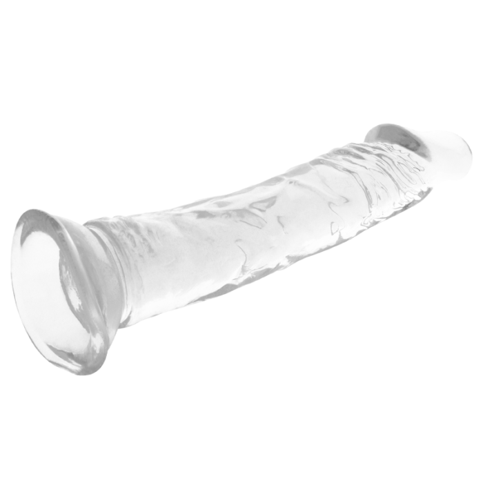 X Ray Clear will engage your senses visually and physically.The powerful ventilation base attaches to almost any flat surface and makes each dildo harness sea compatible.	See product images to know the actual size	Total length; 21 cm x 4 cm in diameter.	Completely submersible.	Hypoallergenic jelly material tested	Phalatos free.	Easy maintenance.MATERIAL AND CAREXray Jelly Material is non-porous