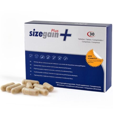 Size Gain Plus has been developed to reinforce masculinity. Its natural ingredients help to achieve a quality sex life and allow you to increase the size of your male member. It incorporates Bioperine ® which facilitates the absorption of active ingredients.Sizegain Plus is designed to:	Help increase blood flow to the penis	Encourage increase in libido and sexual stamina	Help improve the strength and duration of erections