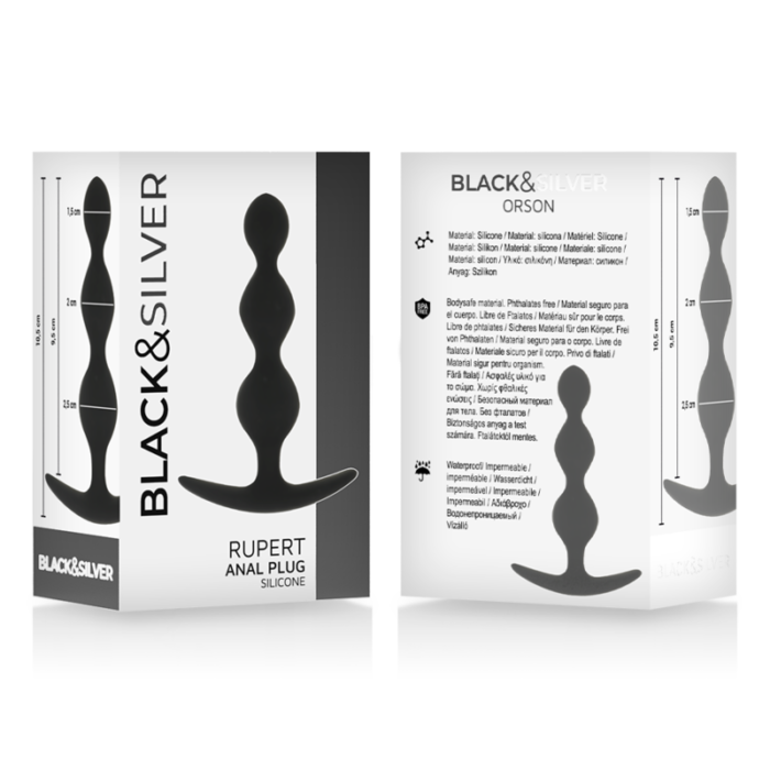 Black&Silver™ Rupert™ offer a smooth sensation. The smooth body-safe silicone surface is extremely hygienic and easy to clean. Since the beads are used anally