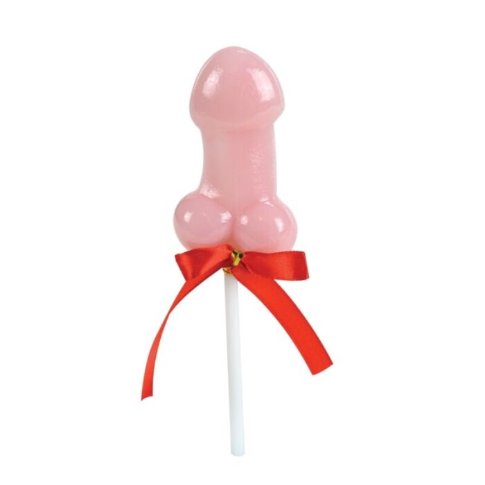 A classic favorite. What girls' night out would be complete without a lollipop?These pure sugar treats are the perfect size and have a beautiful pink color and a red bow. Individually sealed in their own wrapper.Weight: 35gQuantity: 1 UnitDisplay stand not included