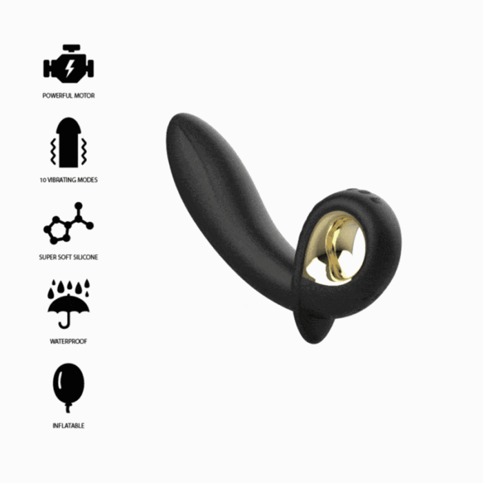 Ensure long-lasting hot fun with the Ibiza Inflatable Silicone G-Spot Vibrator. The erotic hours in bed become a pleasure