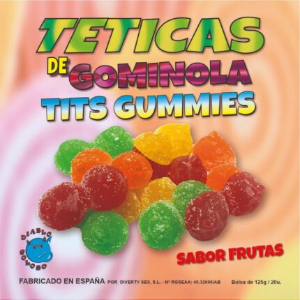 Caramelos masticables de diferentes sabores y colores  con forma de TETAS