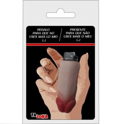 Blister with a FANTASTIC  LIGHTER IN THE SHAPE OF A PENIS  FLESH COLOR 100% RECHARGEABLE WITH FUNNY PHRASES