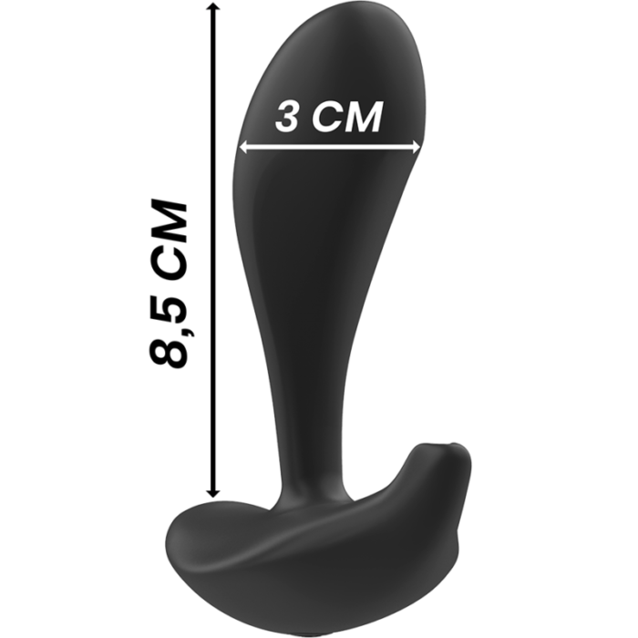 more intense than ever Do you like strong anal stimulation? You will love the Black&Silver ? Dwayne? Plug: Power that delights with intense vibrations and remote control. This vibrating anal plug is made of hypoallergenic silicone. A flexible and pleasant material to the body. Its ergonomic shape makes insertion easy. The Black&Silver? Dwayne? is equipped with a powerful motor that provides additional stimulation. Its wide base promises reliable security. The Black&Silver ? Dwayne? gives you everything you dream of with its remote control: Control everything with the totally discreet remote control