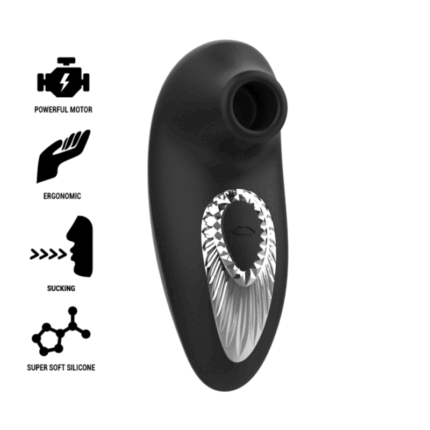 Enjoy with the new clitoral suction stimulator from Black&Silver™ Drake. You can reach its maximum power with a single click. Model made of extra soft silicone and abs with ergonomic design for ease of use.Your clitoris will be flooded with pleasure like never before: Black&Silver™ Drake 3! With our innovative suction technology