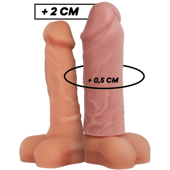 Increase your girth and intensify the pleasure for both of you with this VirilXL Extension penis sleeve. This soft