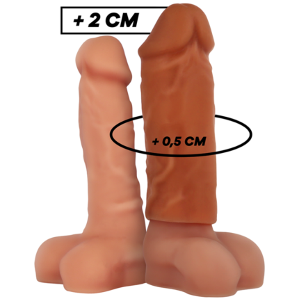 Increase your girth and intensify the pleasure for both of you with this VirilXL Extension penis sleeve. This soft