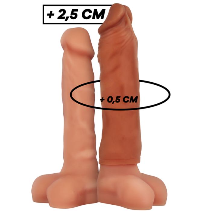 Increase your girth and intensify the pleasure for both of you with this VirilXL Extension penis sleeve. This soft