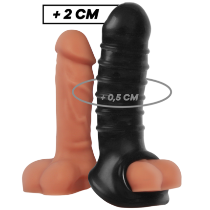 Increase your girth and intensify the pleasure for both of you with this VirilXL Extension penis sleeve. This soft