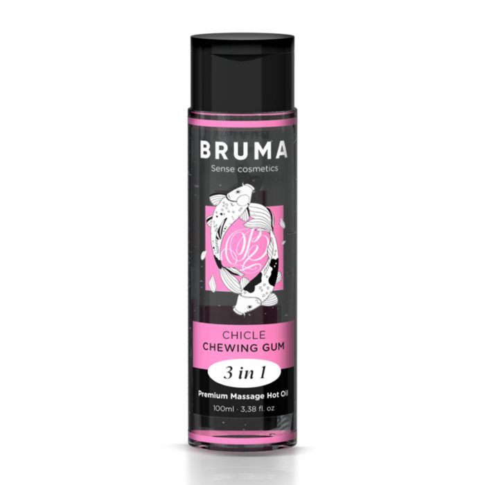 The Premium Heat Effect Massage Oil chewing gum flavor from the BRUMA  brand is a true gem in the world of well-being and intimacy. This exquisite product