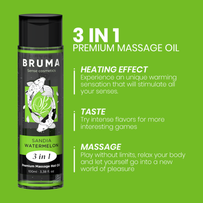 providing a relaxing and stimulating massage with a touch of warmth that makes it even more special. here Here are the highlights developed in detail:	Heat Soothing Effect: MIST Massage Oil is a true relaxation treatment. Its unique formula warms gently upon contact with the skin