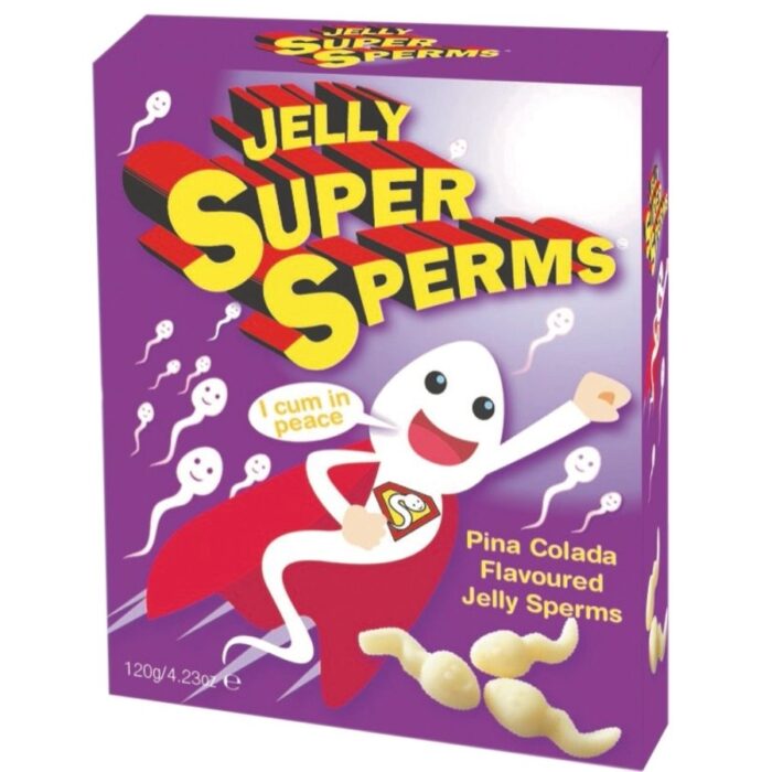 one of our hallmarks is their exclusive design and exceptional detail in the molding.They are brilliantly fun and perfect to give as a gift and share.	Sperm design jelly beans	Pina colada flavor	Natural ingredients	Weight 120 grSpencer and Fletwood has been creating and selling fun