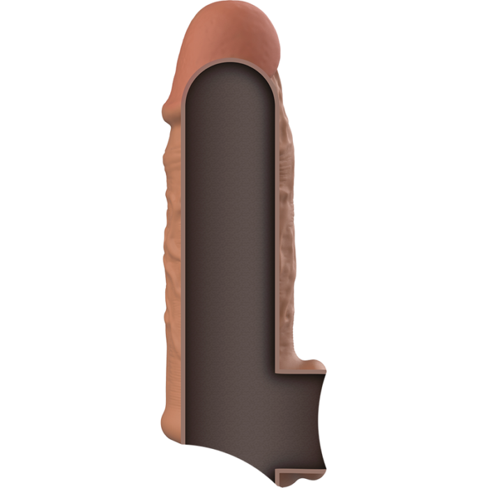 looks like a second skin or even better!Fulfill exciting fantasies when you slide your penis into the sleeve and your scrotum into the strap. Once this extension sleeve is secured