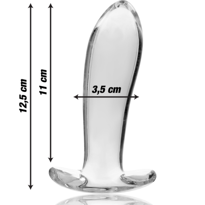 Klaasist anaaltapp MODEL 5 12.5x3.5 cm (läbipaistev) - Lovex Erootikapood