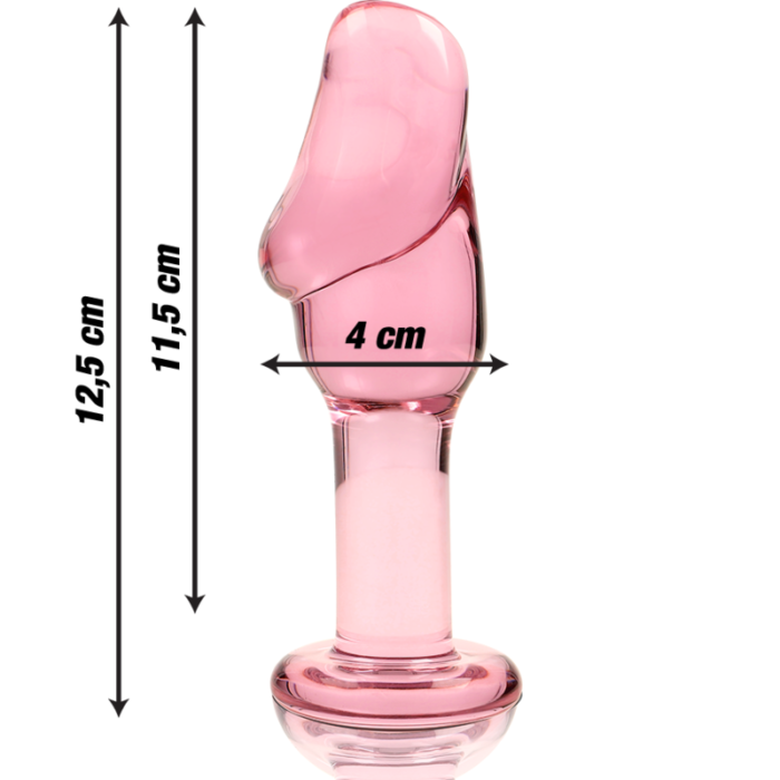 Klaasist anaaltapp MODEL 6 12.5×4 cm (roosa) - Lovex Erootikapood