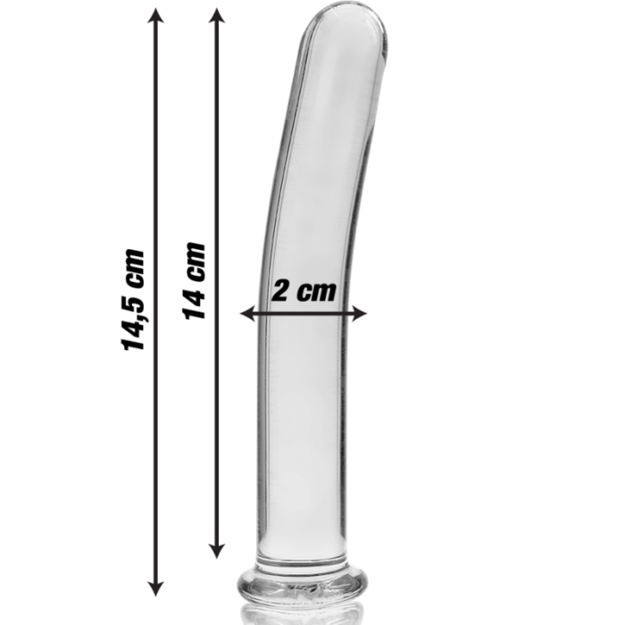 Klaasist dildo MODEL 8 14.5x2 cm (läbipaistev) - Lovex Erootikapood