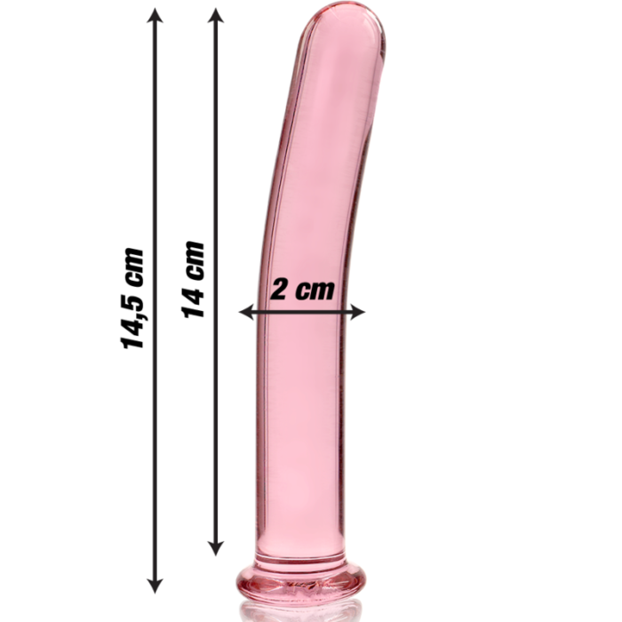 Klaasist dildo MODEL 8 14.5x2 cm (roosa) - Lovex Erootikapood