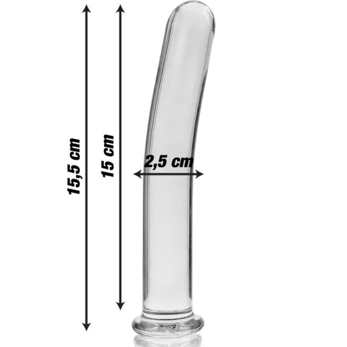 Klaasist dildo MODEL 9 15.5x2.5 cm (läbipaistev) - Lovex Erootikapood