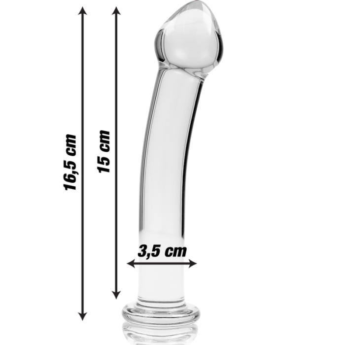 Klaasist dildo MODEL 11 16x3 cm (läbipaistev) - Lovex Erootikapood