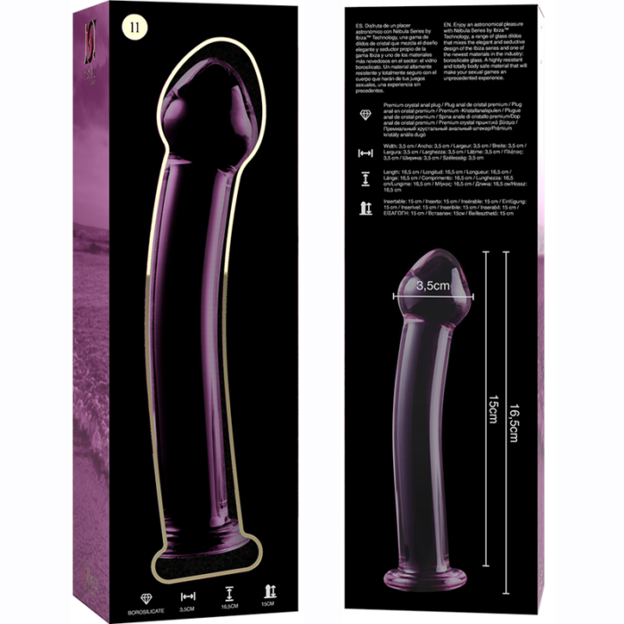 Klaasist dildo MODEL 11 16×3 cm (roosa) - Lovex Erootikapood