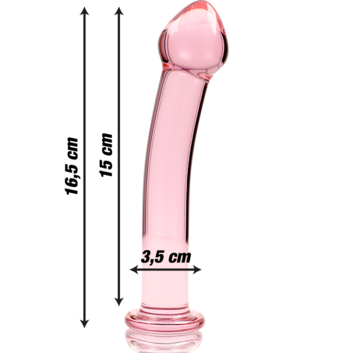 Klaasist dildo MODEL 11 16×3 cm (roosa) - Lovex Erootikapood