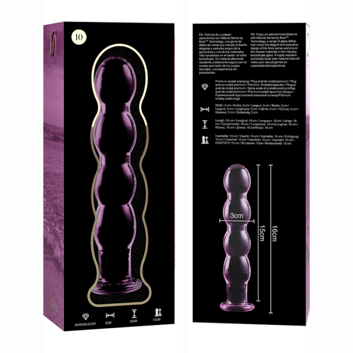 Klaasist dildo MODEL 10 16.5x3.5 cm (roosa) - Lovex Erootikapood