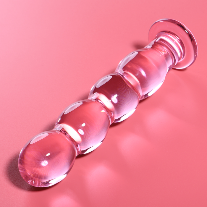 Klaasist dildo MODEL 10 16.5x3.5 cm (roosa) - Lovex Erootikapood