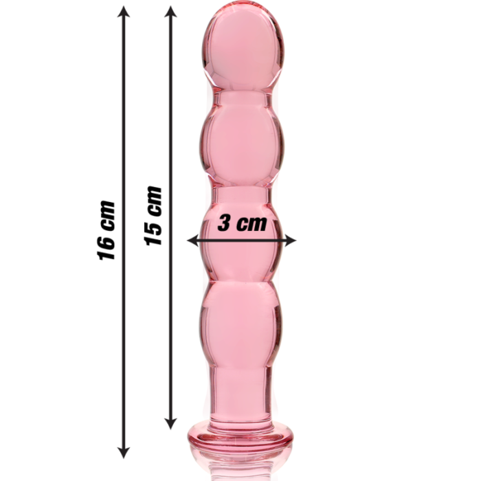 Klaasist dildo MODEL 10 16.5x3.5 cm (roosa) - Lovex Erootikapood