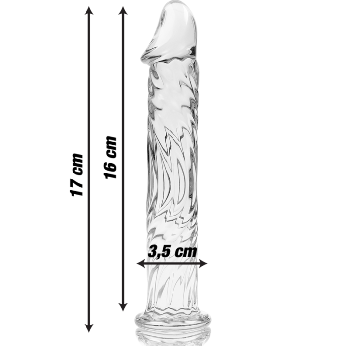 Klaasist dildo MODEL 12 17x3.5 cm (läbipaistev) - Lovex Erootikapood