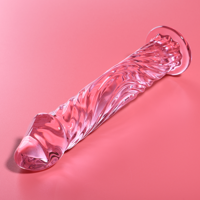 Klaasist dildo MODEL 12 17x3.5 cm (roosa) - Lovex Erootikapood