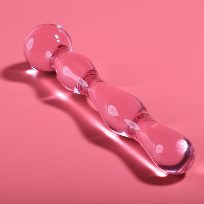 Klaasist dildo MODEL 13 18x3.5 cm (roosa) - Lovex Erootikapood