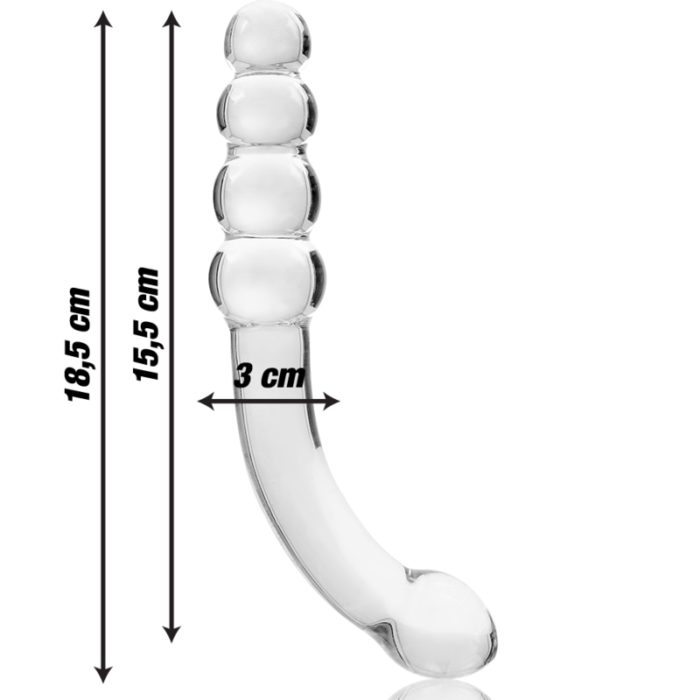 Klaasist dildo MODEL 14 18.5x3 cm (läbipaistev) - Lovex Erootikapood