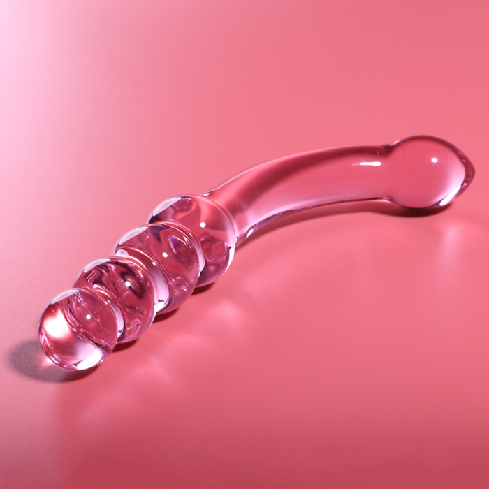 Klaasist dildo MODEL 14 18.5x3 cm (roosa) - Lovex Erootikapood