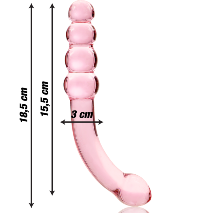 Klaasist dildo MODEL 14 18.5x3 cm (roosa) - Lovex Erootikapood