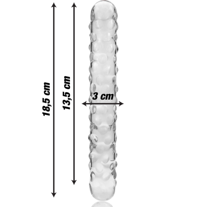 nebula series by ibiza - model 15 dildo borosilicate glass clear 18.5 cm -o- 3 cm - Lovex Erootikapood