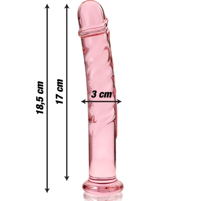 Klaasist dildo MODEL 16 18.5x3 cm (roosa) - Lovex Erootikapood